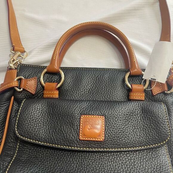 Dooney & Bourke VTG Florentine Black Satchel Purse Handbag New - Picture 2 of 16